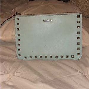 Rebecca Minkoff blue studded wristlet